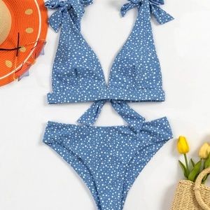SHEIN polka dot knot bikini!